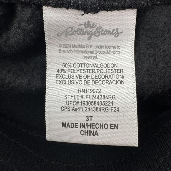 Rolling Stones Pants Youth 3T Black Cargo Joggers Red Drawstring Rock Band Kids - Picture 5 of 6